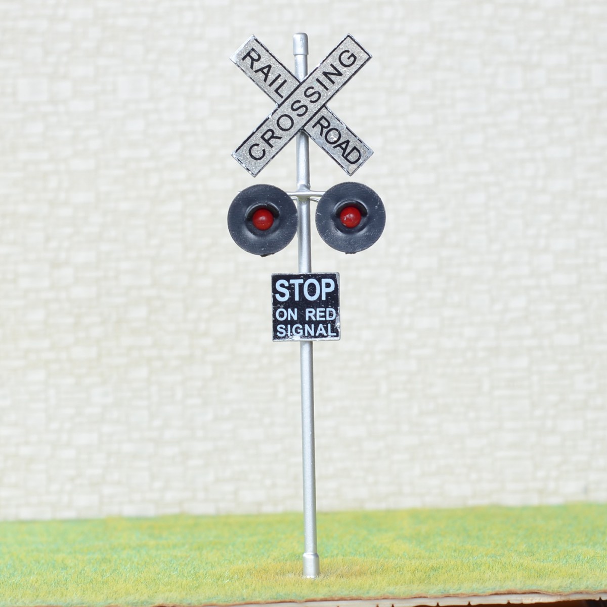 1 x O Scale railroad crossing signals LED made 2 target faces silver #48SL2 (WeHonest)